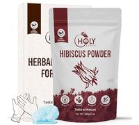 Holy Earth 100% Pure Hibiscus Powder - 100g (Hibiscus rosa-sinensis) | Organic Hair & Skin Health Enhancer with Free Gloves & Shower Cap | High in Antioxidants | Non-GMO, Vegan | Resealable Pack