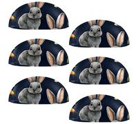 Holy Easter Bunny Easter Eggs PBT Shell Shaped Drawer Handles 6 Pack Decorative Cabinet Pulls for Home Furniture