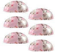 Holy Easter Bunny Easter Eggs PBT Shell Shaped Drawer Handles 6 Pack Decorative Cabinet Pulls for Home Furniture