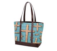 Holy Easter Cross-1035 Shoulder Purses for Women Large Soft Washed Leather Purses and Durable Handbags, Multicolor 03, 33.8x12x31cm/13.3x4.7x12.2 in