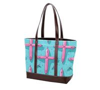 Holy Easter Cross-1068 Shoulder Purses for Women Large Soft Washed Leather Purses and Durable Handbags, Multicolor 08, 33.8x12x31cm/13.3x4.7x12.2 in