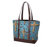 Holy Easter Cross-1068 Shoulder Purses for Women Large Soft Washed Leather Purses and Durable Handbags, Multicolor 10, 33.8x12x31cm/13.3x4.7x12.2 in