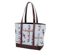 Holy Easter Cross-1090 Tote Bags Durable Leather Canvas Purses and Handbags for Women Top Handle Shoulder Satchel Hobo Bags, Multicolor 03, 33.8x12x31cm/13.3x4.7x12.2 in