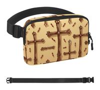 Holy Easter Cross Pattern Crossbody Fanny Pack for Men&Women,Belt Bag for Travel Casual Walking Running Hiking Cycling, Multicolor, 1.5x9.0x5.9in/4x23x15cm