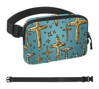 Holy Easter Cross Pattern Unisex Style Fanny Pack: Fashion Waist Packs, Crossbody Bags Sport Slim Fashionable for Jogging Hiking Hiker Woman Man, Multicolor, 1.5x9.0x5.9in/4x23x15cm