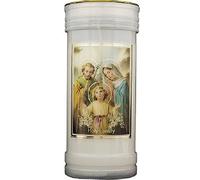 Holy Family candle 72 hour burn Prayer Saint Catholic 15cm White