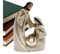 Holy Family Desk Ornaments, Holy Family Figurine,Table Ornaments Holy Nativity Family Christmas Figures | Small Religious Indoor Decorac Statue