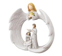 Holy Family Figurine, Angel Holy Family Jesus Standing Statues, Resin Figurines Holy Family Statue, Seasonal Home Decor Accent For Christmas Ornament