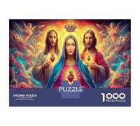 Holy Family Jigsaw Puzzle for Game 1000 Pieces Sacred Hearts Beginners Puzzle Starters Anxiety Relief Secret Santa Gift 70x50cm/1000pcs