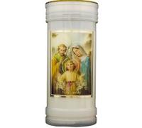 Holy Family- Pillar Candle with Gold Foil Highlights & Family Prayer - Nativity (8695/HF)