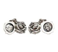 Holy Family Rose Locket Charm, 2-Pack Zinc Alloy Catholic Medal Pendant | Antique Silver Tone Locket with Saint Joseph Holy Family Image Inside for DIY Rosary Making Religious Devotion Keepsake Gift