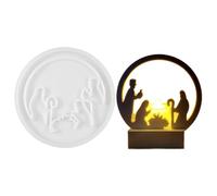 Holy Family - Round Nativity Scene Resin Mould, Non-Stick Silicone Plaster Casting | Christmas Craft Decor, Religious Art, DIY Ornament & Handmade Resin Projects for Home