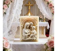 Holy Family Square Candle Mold, Jesus, Virgin Mary and Joseph Rectangle Silicone Epoxy Resin Casting Molds for Candle Making Wax Aromatherapy & DIY Resin Craft, Home Decoration