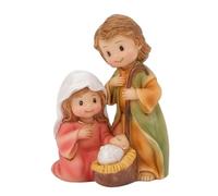 Holy Family Statue - Christmas Figurine for Desk | Resin Scene with the Birth of Jesus with Artistic Detail Faith Inspired Design for Bookshelf, Windowsill, Bookcase