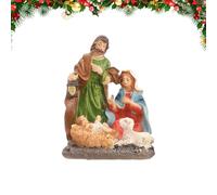 Holy Family Statue - Elegant Nativity Scene Figurines Depicting Jesus, Mary, Joseph | Resin Christmas Decoration For Bookshelf, Dorm, Fireplace, Indoor Table, Bedroom, Living Room, Hotel Display
