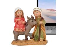 Holy Family Statue - Resin Christmas Figurine of Joseph, Virgin Mary, and Baby Jesus | Religious Catholic Ornament for Indoor Home, Fireplace, Table, Church or Christian Holiday Decoration