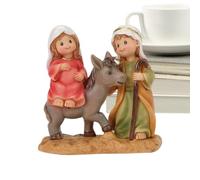 Holy Family Statue - Resin Nativity Scene Figures | Christmas Cartoon Joseph Virgin Mary, Catholic Sculptures For Christian Indoor Mantle Table Fireplace Home Church Decorations
