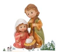 Holy Family Statue Small | Resin Christmas Desktop Figurine Decor,Tabletop Religious Statue,for Bookcase Window Sill Bookshelf Display Cabinet Dressing Table Nightstand Bedside Desk Living Room Bedroo