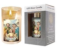 Holy FamilyLED Candle Glass Jar Flickering Flame