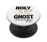 Holy Ghost Energy Cute Halo Ghosts Christian Halloween PopSockets Adhesive PopGrip