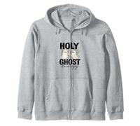 Holy Ghost Energy Cute Halo Ghosts Christian Halloween Zip Hoodie