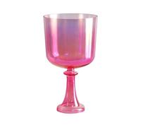 Holy Grail Alchemy Singing Glass Singing Bowl Heart Chakra Clear Quartz Crystal Chalice for Sound Healing and Pink Meditation (5.5" Tone G4)