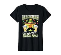 Holy Guacamole It's Fiesta Time Avocado and Beer Mexican Pun Value Graphic T-Shirt, Women, Black, L