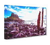 Holy Island In Lindisfarne Canvas Print | Gallery Wrapped 30mm Frame Wall Art | 30x20 inches | Ready to Hang | Modern Picture | Living Room Bedroom Lounge Office