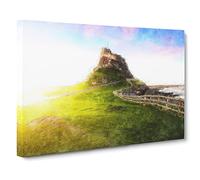 Holy Island Lindisfarne Canvas Print | Gallery Wrapped 30mm Frame Wall Art | 20x14 inches | Ready to Hang | Abstract Picture | Living Room Bedroom Lounge Office