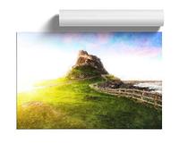 Holy Island Lindisfarne | Unframed Wall Art Print | Ready to Frame Poster | Modern Home Decor Picture | Artwork for Living Room, Bedroom, Kitchen or Office | A2 (42x59.4 cm)
