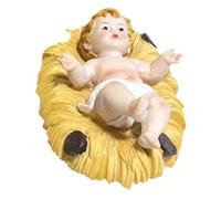 Holy Jesus Statue - Christmas Manger Figure, Resin God Ornament For Nativity Set Replacement | Traditional Christian Holiday Decor, Religious Collectible Figurine Tea Table Bedroom Church,