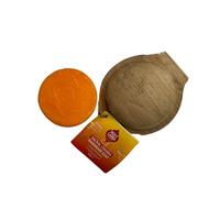 Holy Lama Naturals 'Sacral' Chakra Natural Handmade Vegan Soap - Solid Bar Presented in Handmade Sustainable Case, 1 x Round Soap for Hand & Body (100g)