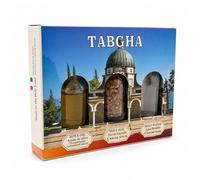 Holy Land Blessing Gift Set - 3-Piece Spiritual Elements Trio with Blessed Olive Oil, Sacred Jerusalem Soil & Jordan River Holy Water - Traditional Religious Souvenir (Tabha)