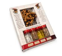 Holy Land Home Blessing Gift Set with Olive Wood Rosary, Jordan River Holy Water, Jerusalem Soil, Anointing Oil & Incense - Catholic Prayer & Devotional Kit