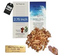 Holy Land Market 100 Small Olive Wood Pocket/Holding Crosses