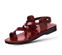 Holy Land Market CAMEL Men's Genuine Leather Biblical Sandals/Flip Flops (46 M EU, Brown)