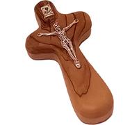 Holy Land Market Catholic Hand Held Holding Comfort Crucifix - with bag and Cards (4 Inches)