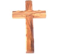 Holy Land Market Med. Wooden Cross From Bethlehem - Olive Wood (16cm Or 6.4 Inches)