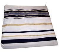 Holy Land Market Men's Messianic Tallit Bag for Acrylic Tallit/Prayer Shawl (11x11 in) - Dark Blue with Gold Lines