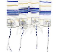 Holy Land Market New Covenant English Hebrew Prayer Shawl with Matching Case, Royal Blue, L