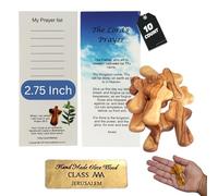 Holy Land Market Olive Wood Pocket/Holding Crosses - 2.75 Inches each with Certificate from Bethlehem (10 Crosses)