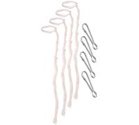 Holy Land Market Tzitzit Tassels - 100% Wool Jewish Tassels for Pants/Jeans/Tallit Katan, Off-White, Set of 4 with Hanging Hooks