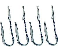 Holy Land Market Tzitzits (Set of Four) Sephardic Style White with Blue Thread - Tassels (Royal Blue) (Royal Blue/Without Hooks, 17 Inch)