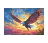 Holy Light Bald Eagle 1000 Pc DIY Jigsaw Puzzle Wildlife Puzzles for Adults Teens Hard Challenging Team Building Stress Reducing Autumn High-grade Rigid Cardboard 1000 PCS