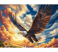 Holy Light Bald Eagle 500 Piece Complete Jigsaw Puzzle Set Colorful Fantasy Wildlife Teens Beginners Educational Challenge Puzzle Fans Group Play Anniversary Quality Material 500 PCS/52×38cm