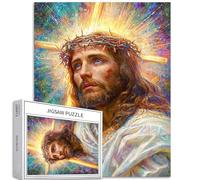 Holy Light Cross Jesus 1000 Piece Jigsaw Puzzles for Adults Holy Light Background Art Jigsaw Puzzle Colorful DIY Puzzles for Home Decoration Gifts Family Puzzle Perfect for Game Nights 50×70cm