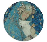 Holy Little White Fox Held in The Woman's Arms Jigsaw Puzzles Challenge Toy Educational Games Home Decoration for Adults& Teenager Age 14 Years Up 1000pcs (67.5x67.5cm)