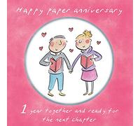 Holy Mackerel 1st (paper) wedding anniversary card by Rosie Brooks. 15cm square & blank inside. Anniversary card for him, her, husband, wife, couple etc