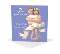 Holy Mackerel 2nd (cotton) wedding anniversary card designed by Erica Sturla. Card is 15cm square and blank inside for your own message