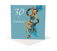 Holy Mackerel 30 and fabulous female 30th birthday card designed by Erica Sturla, for sister, daughter, wife, niece etc. Card is 15cm square and blank inside for your own message